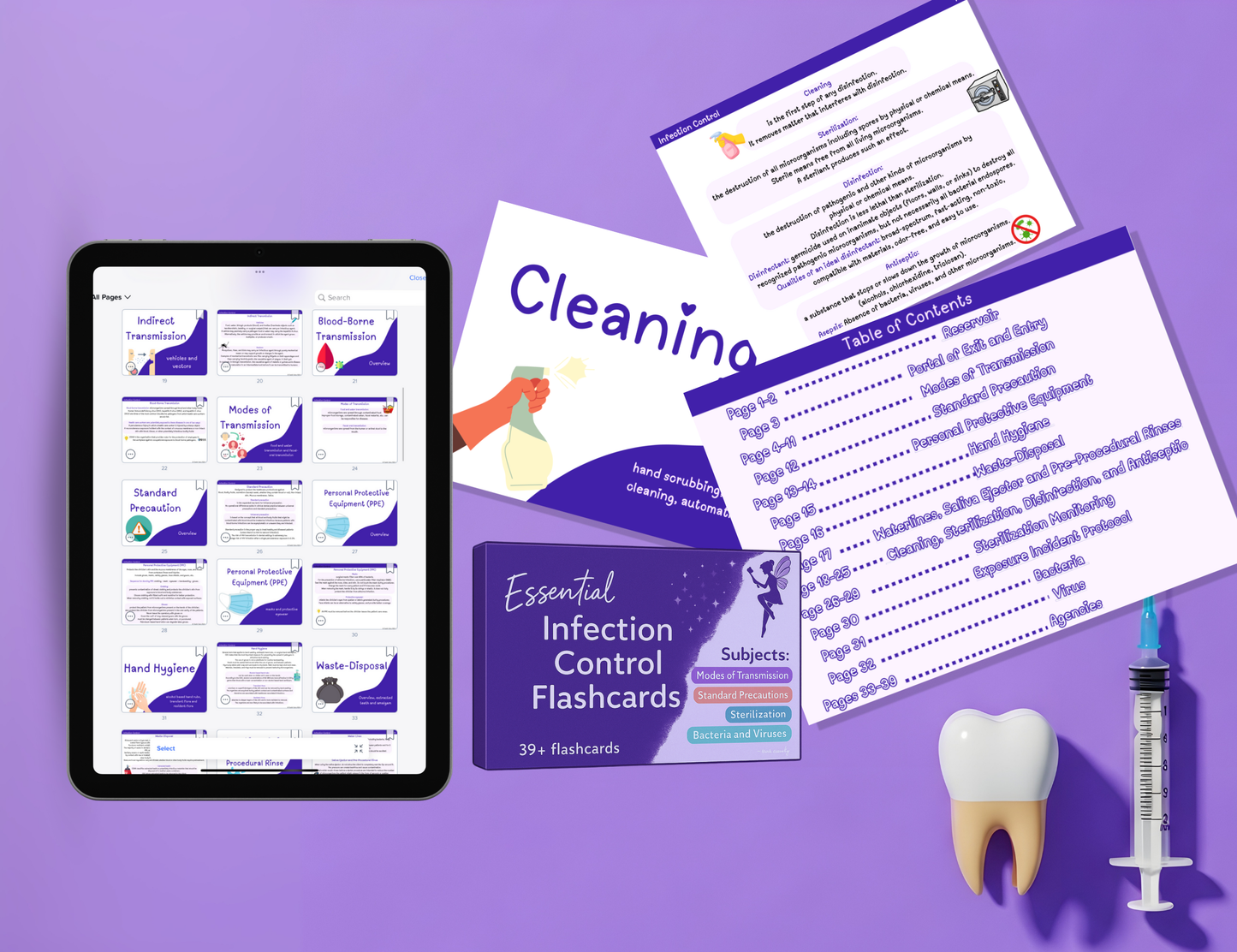 Dental Hygiene Flashcards (Digital PDF Bundle)