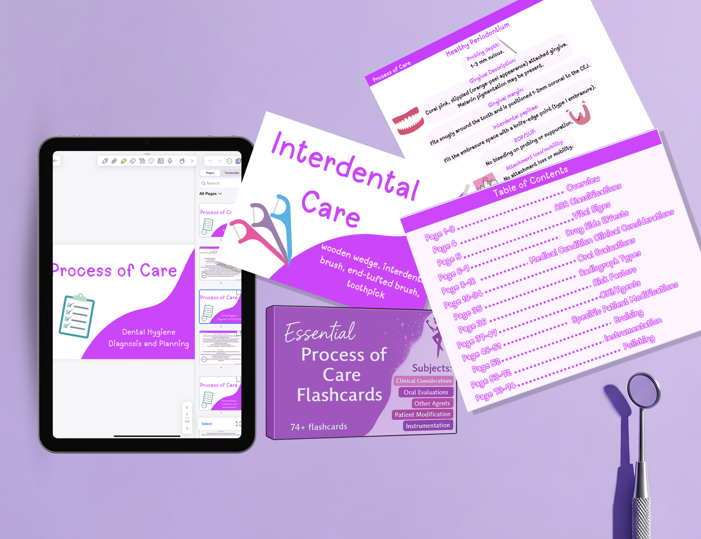 Dental Hygiene Flashcards (Digital PDF Bundle)