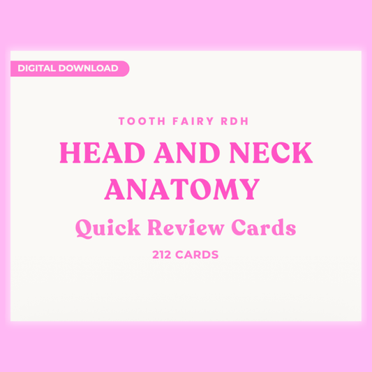 Head & Neck Anatomy Quick Review Cards | 212 High-Yield Study Cards | Dental Hygiene Student Digital Download